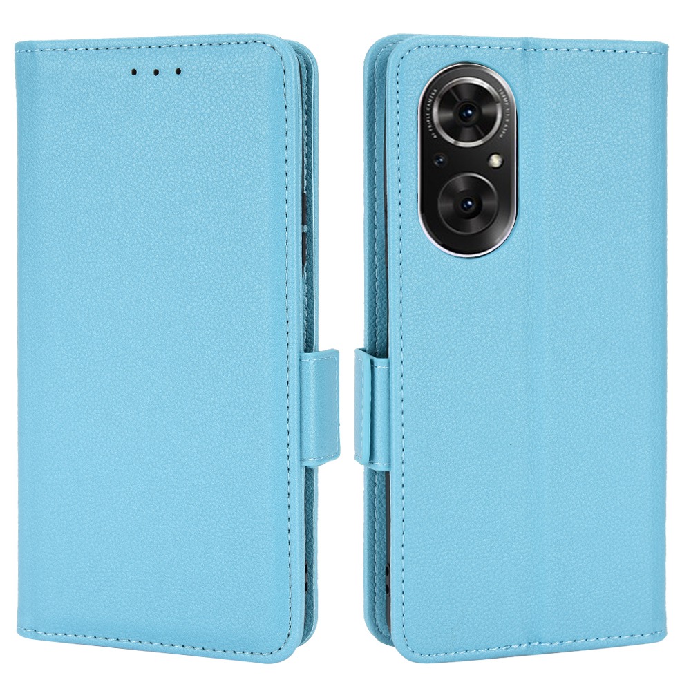 

Für Huawei Nova 9 SE/Honor 50 SE Litchi Textur PU Leder Flip Folio Cover Wallet Design Ständer Magnetic Protective Phone Hülle - Baby Blau, Huawei nova 9 SE