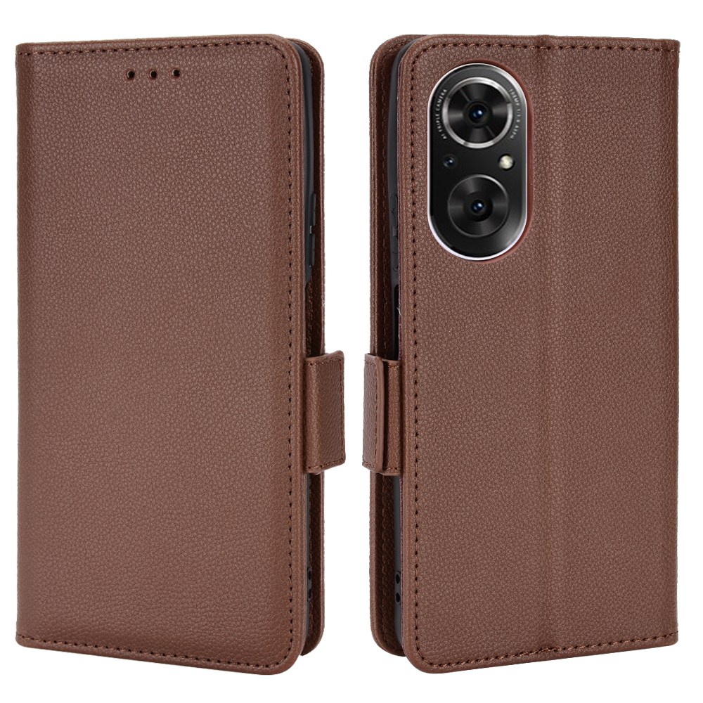 

Für Huawei Nova 9 SE/Honor 50 SE Litchi Textur PU Leder Flip Folio Cover Wallet Design Ständer Magnetic Protective Phone Hülle - Braun, Huawei nova 9 SE