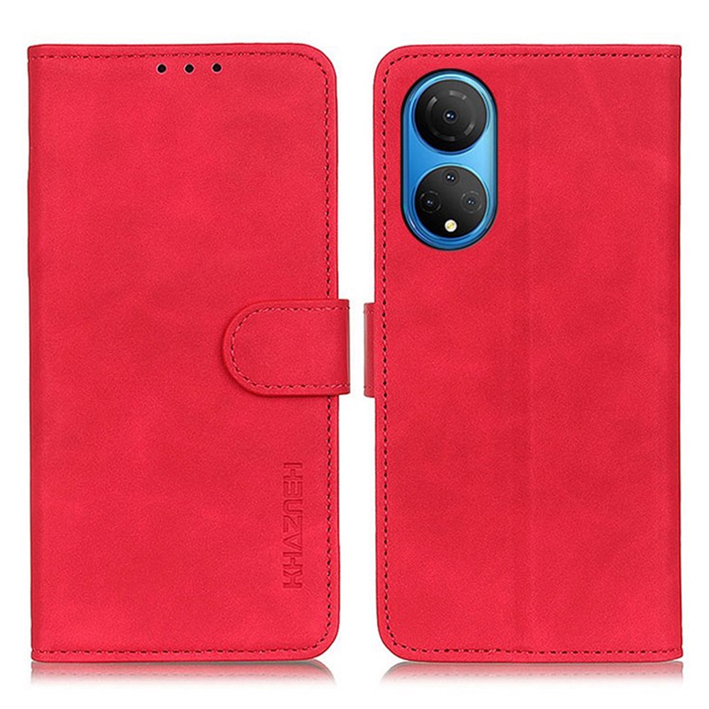 

Khazneh Für Ehren X7/spiel 30 Plus PU Leder+tpu Dual-layer-schutzabdeckung Retro Textur Stand Wallet Magnetic Phone Hülle - Rot, Honor X7