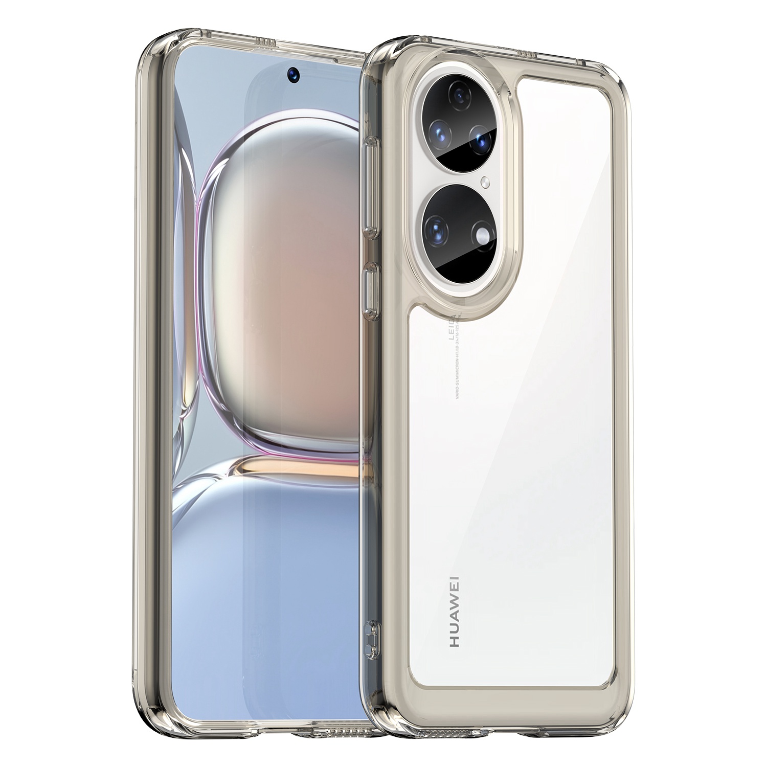 

Für Honour P50/P50E TPU + Acrylhybrid-hülle Independent Pc-tasten Anti-staub-mobile Anti-staub-telefon Shell - Transparent Grau, Huawei P50 4G