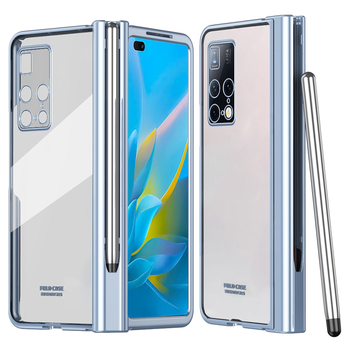 

Elektroplieren Harte PC -Hülle Für Huawei Mate X2, Stiftschlitzscharnierscharnier -Glasschildschutz -Protektor -Telefonabdeckung Mit Stiftstift - Blau, Huawei Mate X2