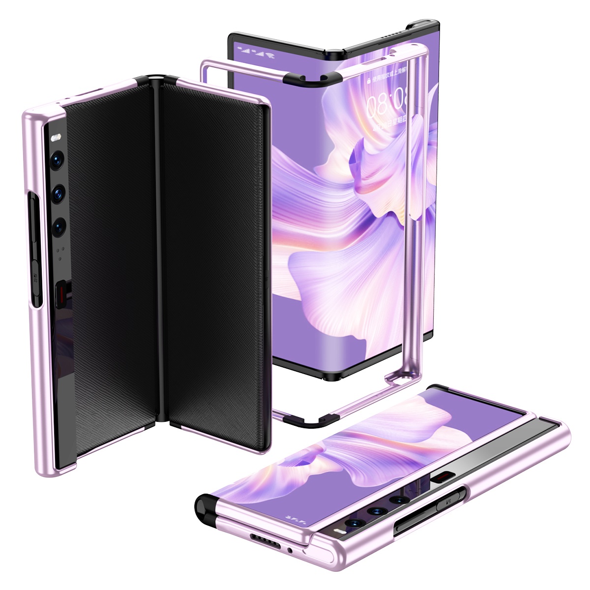 

Für Huawei Mate xs 2 Stoßfängerrahmenabdeckung Kratzfestes PC +TPU Erhöhte Kantenschutzfaltungsfall - Violett, Huawei Mate Xs 2