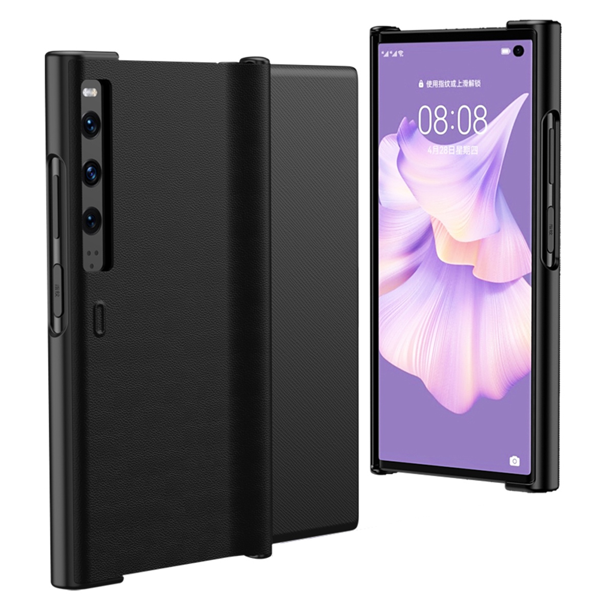 

Für Huawei Mate xs 2 PU Leder Hartharter PC Schockdes Deckungsständer Anti-fall-falte-schutz-schutzhülle - Schwarz, Huawei Mate Xs 2