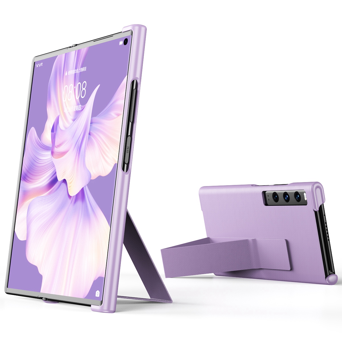

Für Huawei Mate xs 2 PU Leder-hülle Ständer Anti-kratzer-schock-sicht-schichtschutzschutzschutz - Violett, Huawei Mate Xs 2