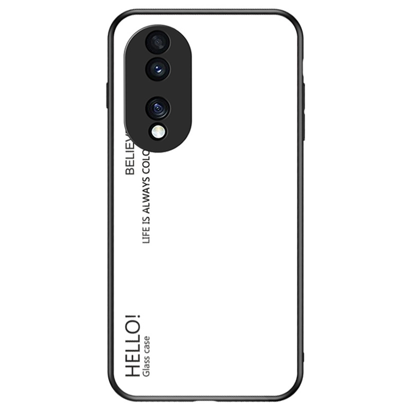 

Für Honour 70 5G Slim Gradient Phone Hülle Temperiertes Glas+hartes PC -rückenweiche TPU -rahmenschock -resistent -schutzabdeckung - Weiß, Honor 70 5G