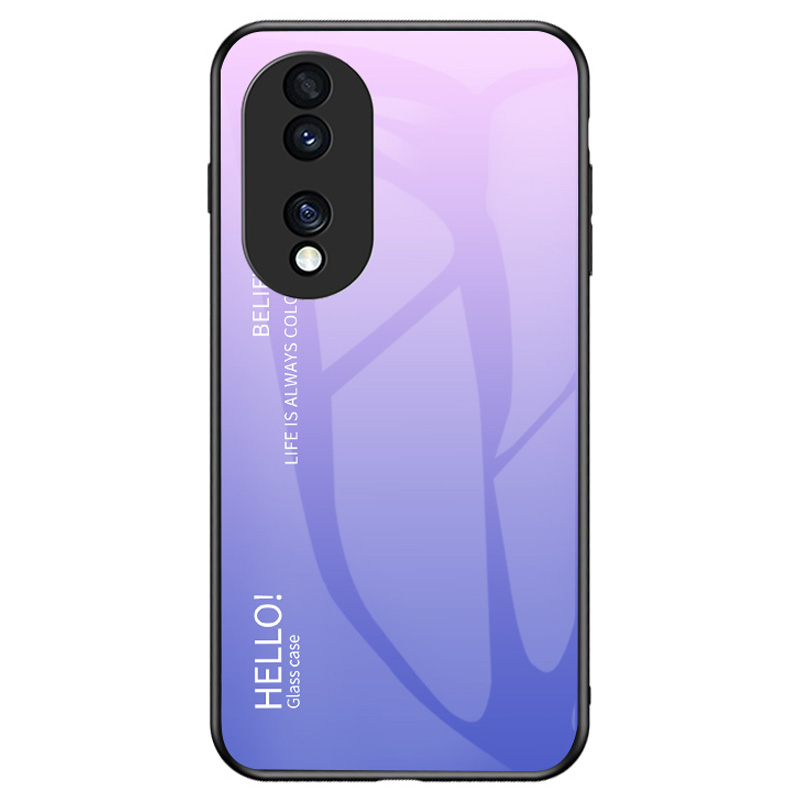 

Für Honour 70 5G Slim Gradient Phone Hülle Temperiertes Glas+hartes PC -rückenweiche TPU -rahmenschock -resistent -schutzabdeckung - Gradient Pink Purpur, Honor 70 5G