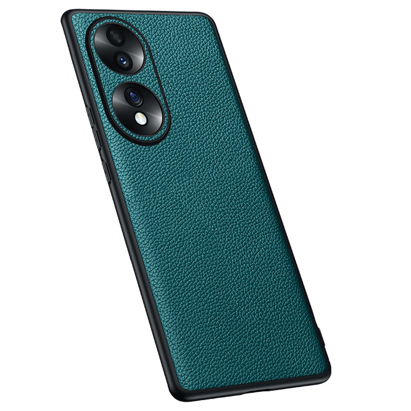 

Kamera -objektivschutz Litchi Texturkoffer Für Ehren 70 5G, Echtes Kuhspur -lederbeschichteter TPU -abdeckung - Grün, Honor 70 5G