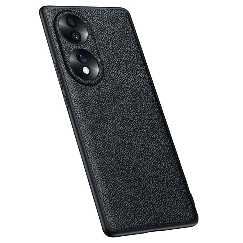 

Kamera -objektivschutz Litchi Texturkoffer Für Ehren 70 5G, Echtes Kuhspur -lederbeschichteter TPU -abdeckung - Schwarz, Honor 70 5G
