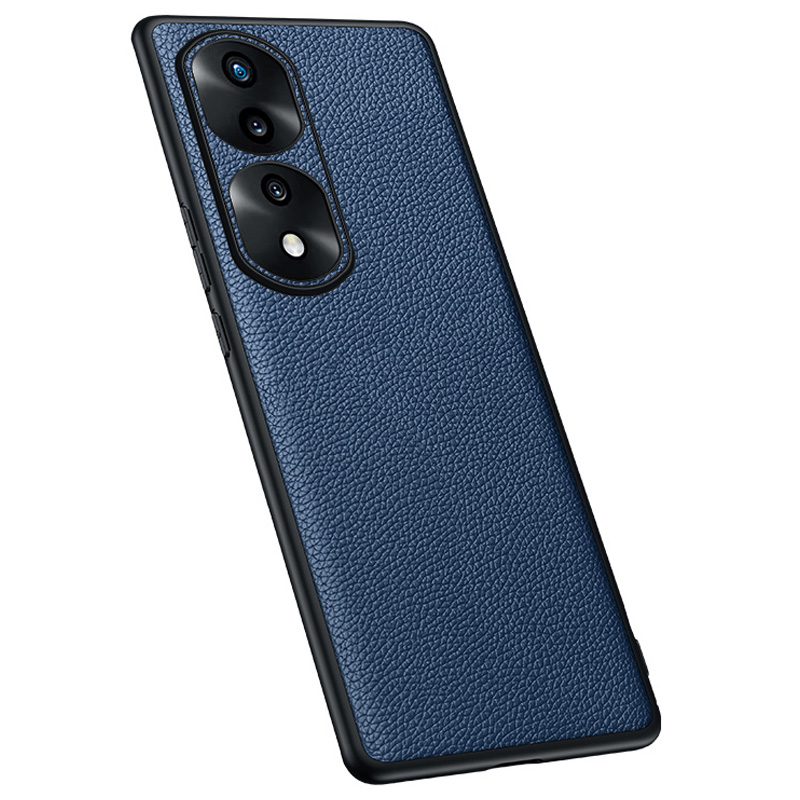 

Kamera -objektivschutz Litchi Texturkoffer Für Ehren 70 5G, Echtes Kuhspur -lederbeschichteter TPU -abdeckung - Saphir, Honor 70 5G