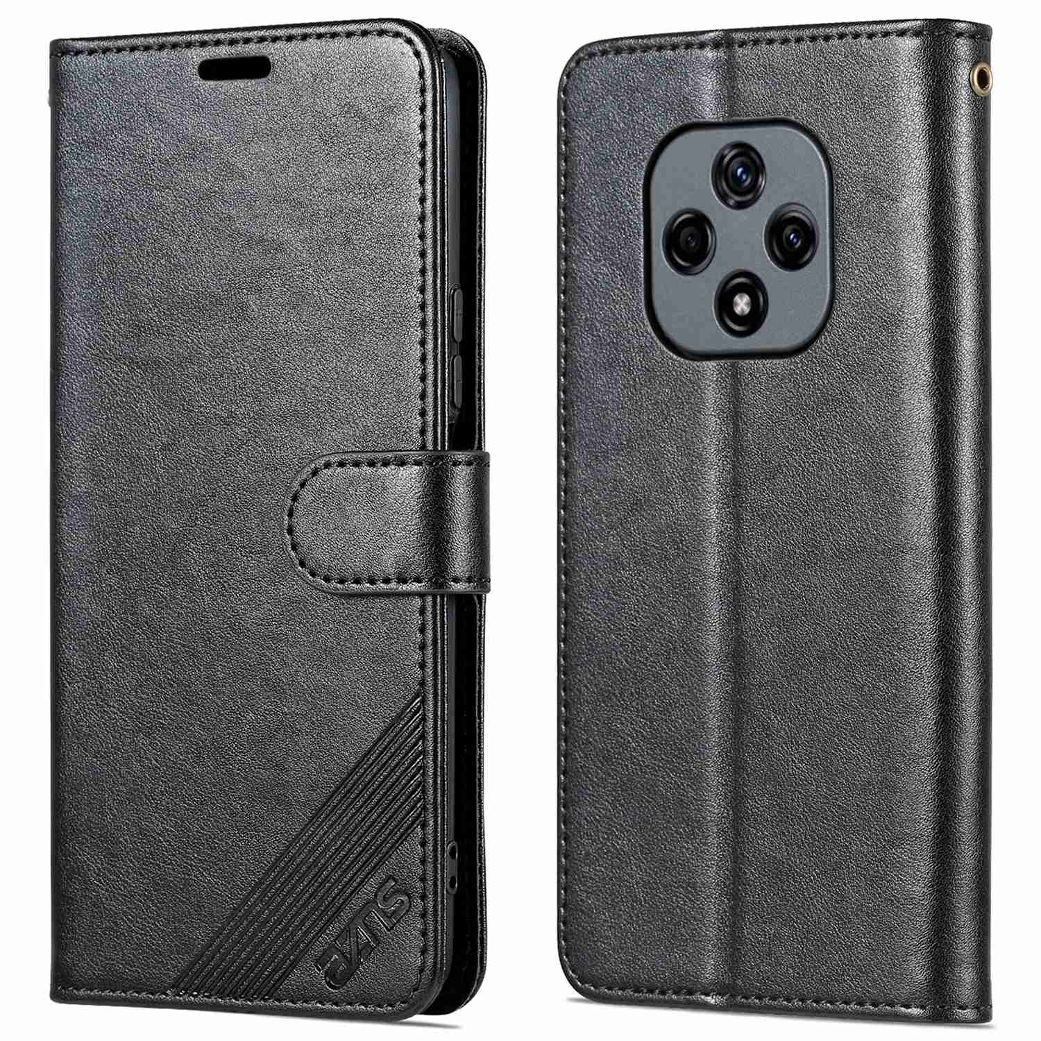 

Azns Für hi Nova 9z 5G Drop-sof-strukturierte Strukturierte PU Leder Flip Hülle Foliostil Ständer Brieftasche Magnetische Schließung Schockdes Mobiltelefonabdeckung - Schwarz, Hi Nova 9Z 5G