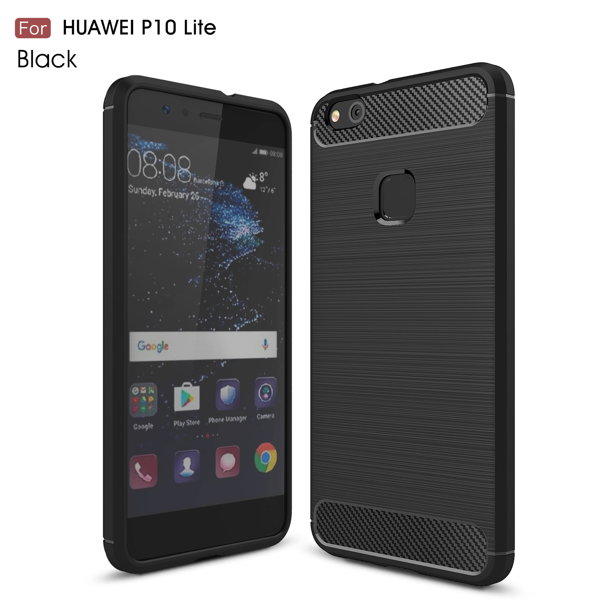 

Carbon Fibre Brushed TPU Case for Huawei P10 Lite - Black, Huawei P10 Lite
