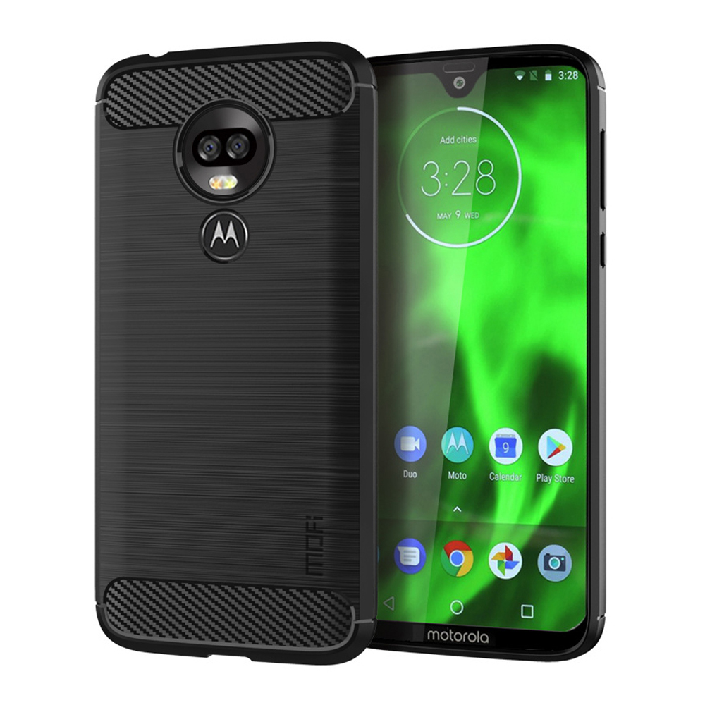 

MOFI Carbonfaser Gebürstete TPU -telefonschale Für Motorola Moto G7 Power (EU -version) - Schwarz, Motorola Moto G7 Power (EU Version)