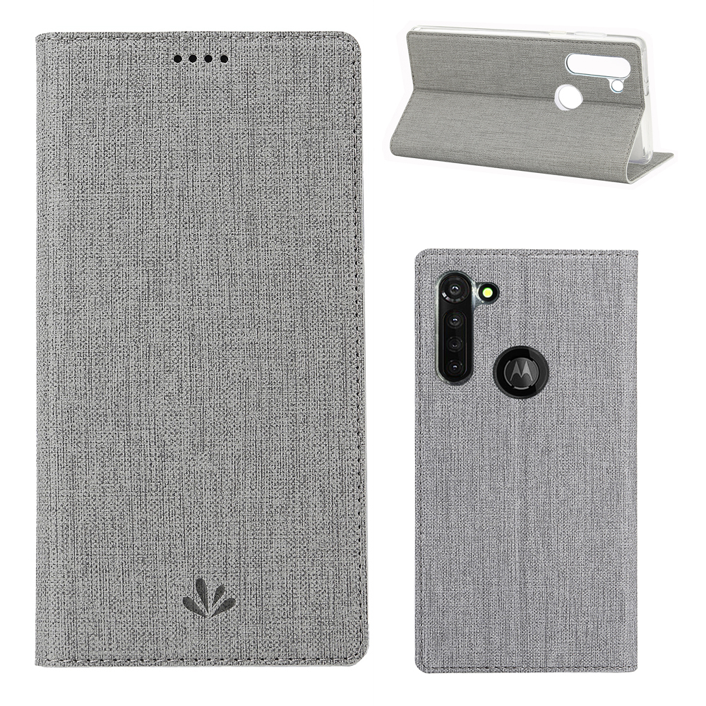 

Vili Dmx Kreuz Textur Lederständer Herbst Für Motorola Moto G8 MACHT - Grau, Motorola Moto G8 Power