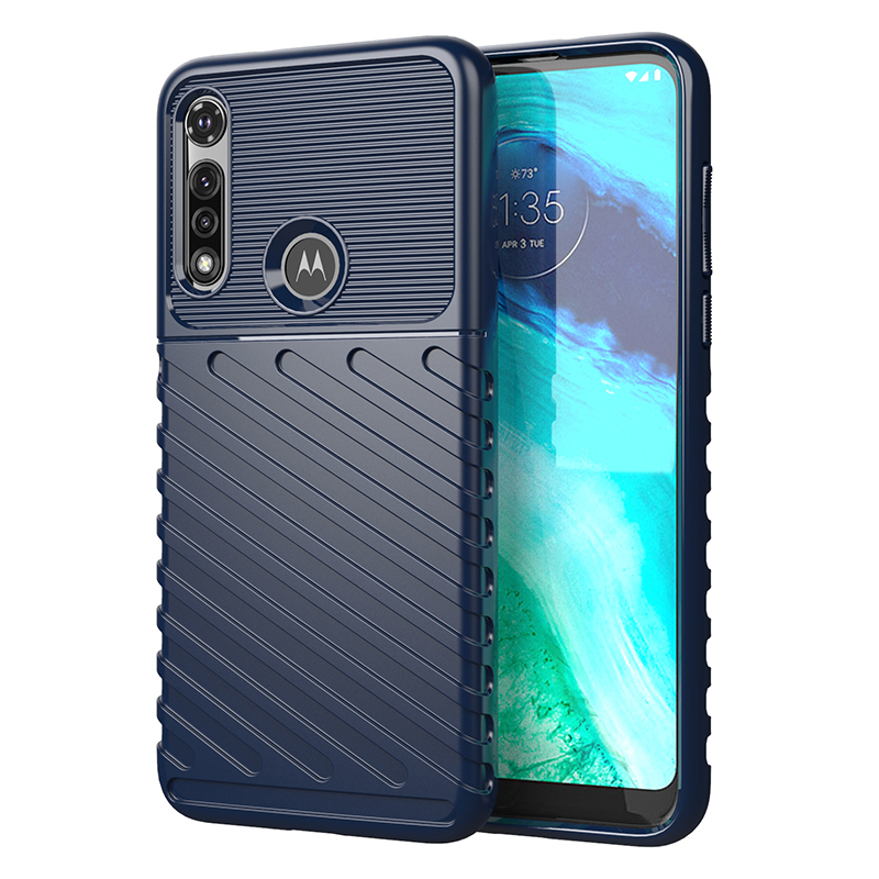 

Thunder Series Twill Texture Soft TPU Phone Case for Motorola Moto G Fast - Blue