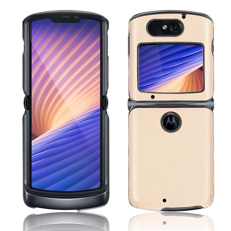 

Sand Dermatoglyphen -oberfläche PU -lederbeschichtete Kunststoffabdeckung Für Motorola Razr 5G/Razr (2020) - Gold, Motorola Razr 5G