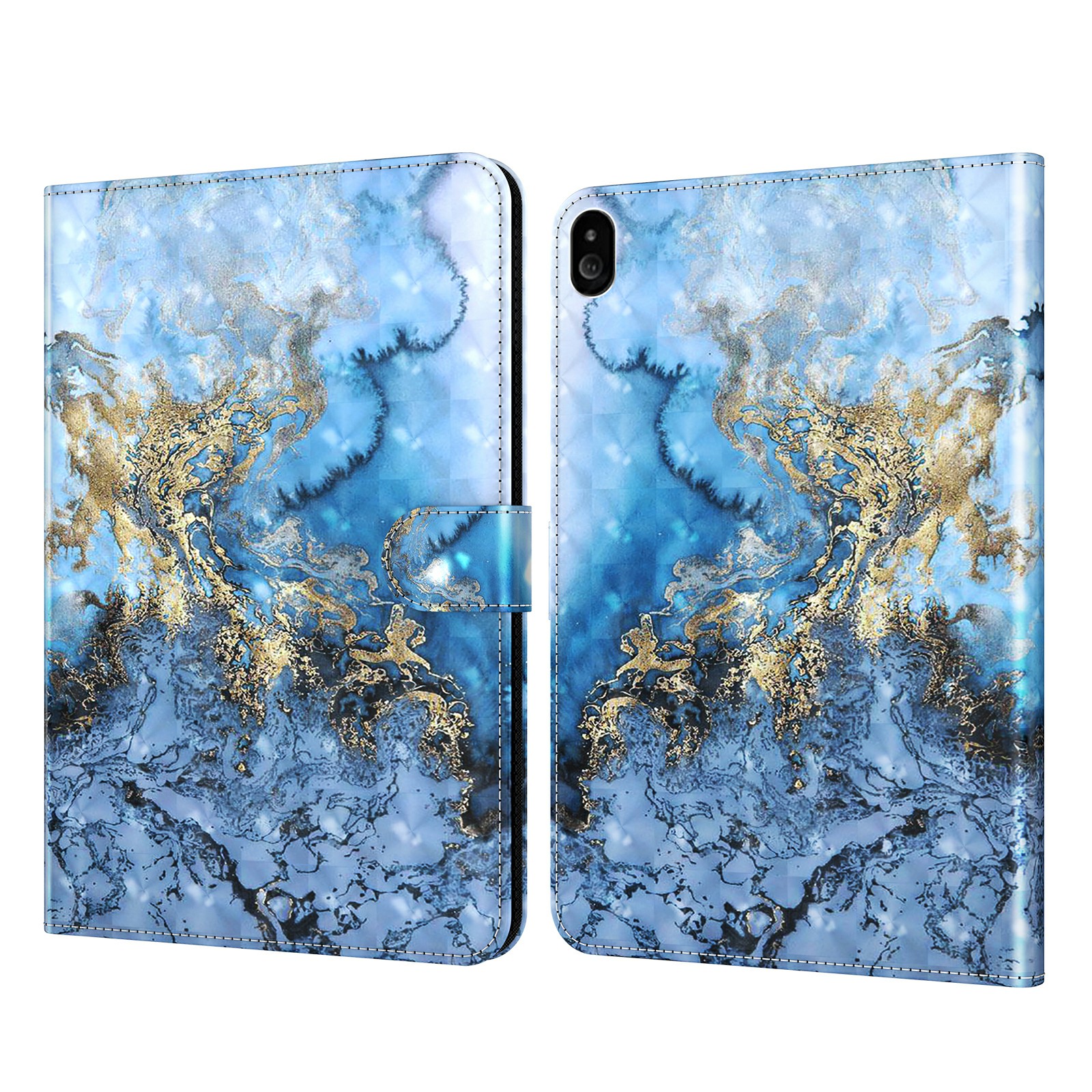 

Musterdruck Leder Vollschutz Tablet Case Brieftasche Design Für Lenovo Tab E10 - Marmorieren., Lenovo Tab E10