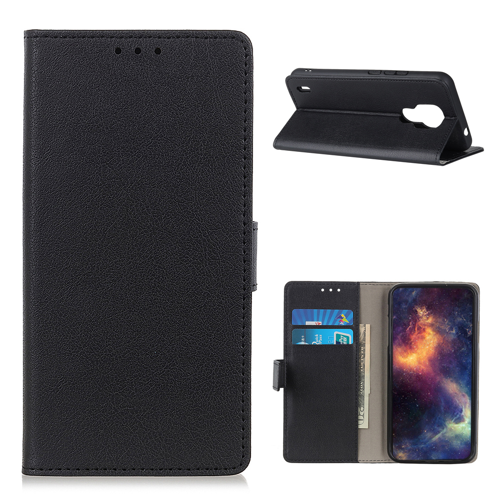 

Wallet Stand TPU + PU Leather Flip Phone Cover for Motorola Moto E7 - Black