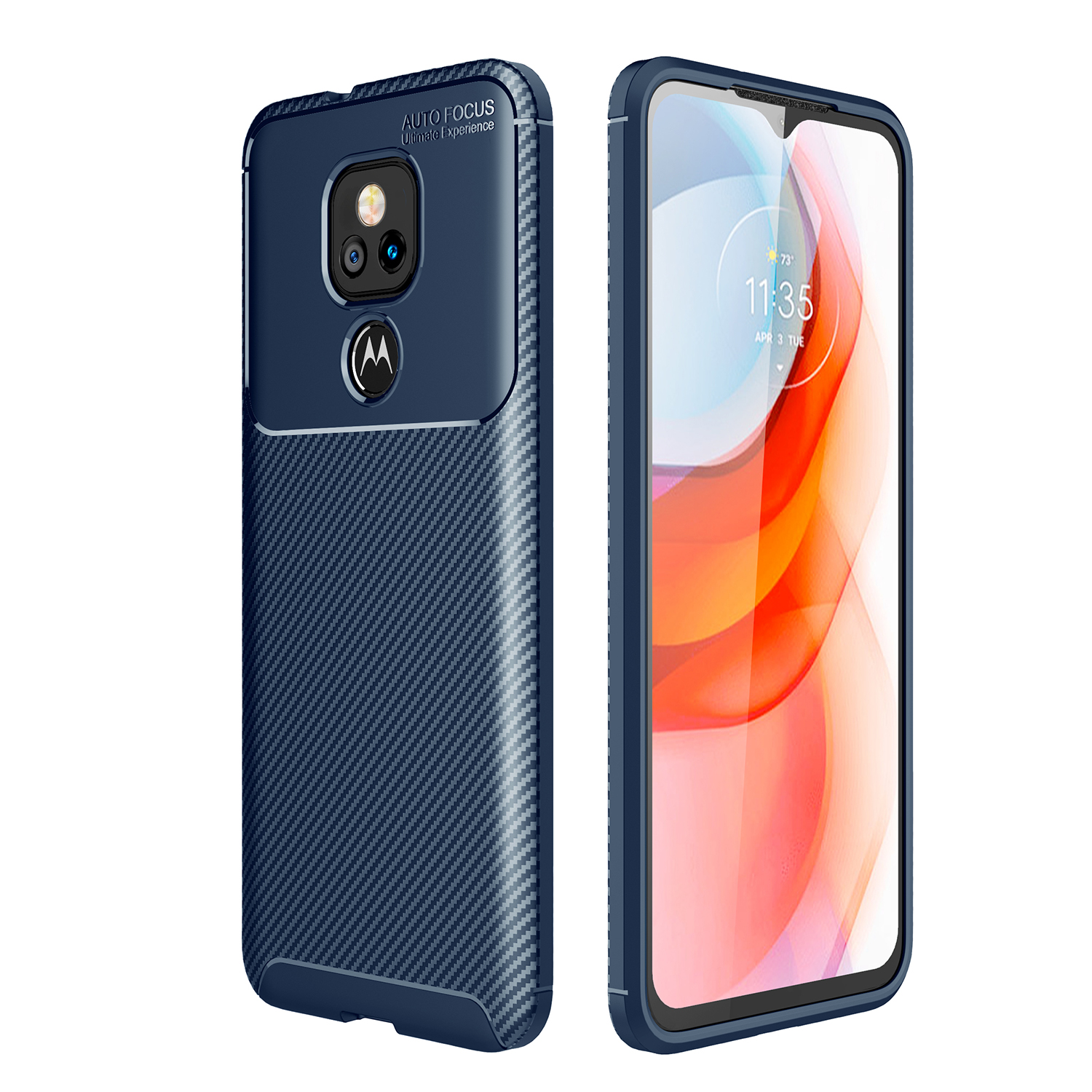 

Carbonfaser-tpu-hülle Für Motorola Moto G Play (2021) Anti-drop-rückenhülle - Blau, Motorola Moto G Play (2021)
