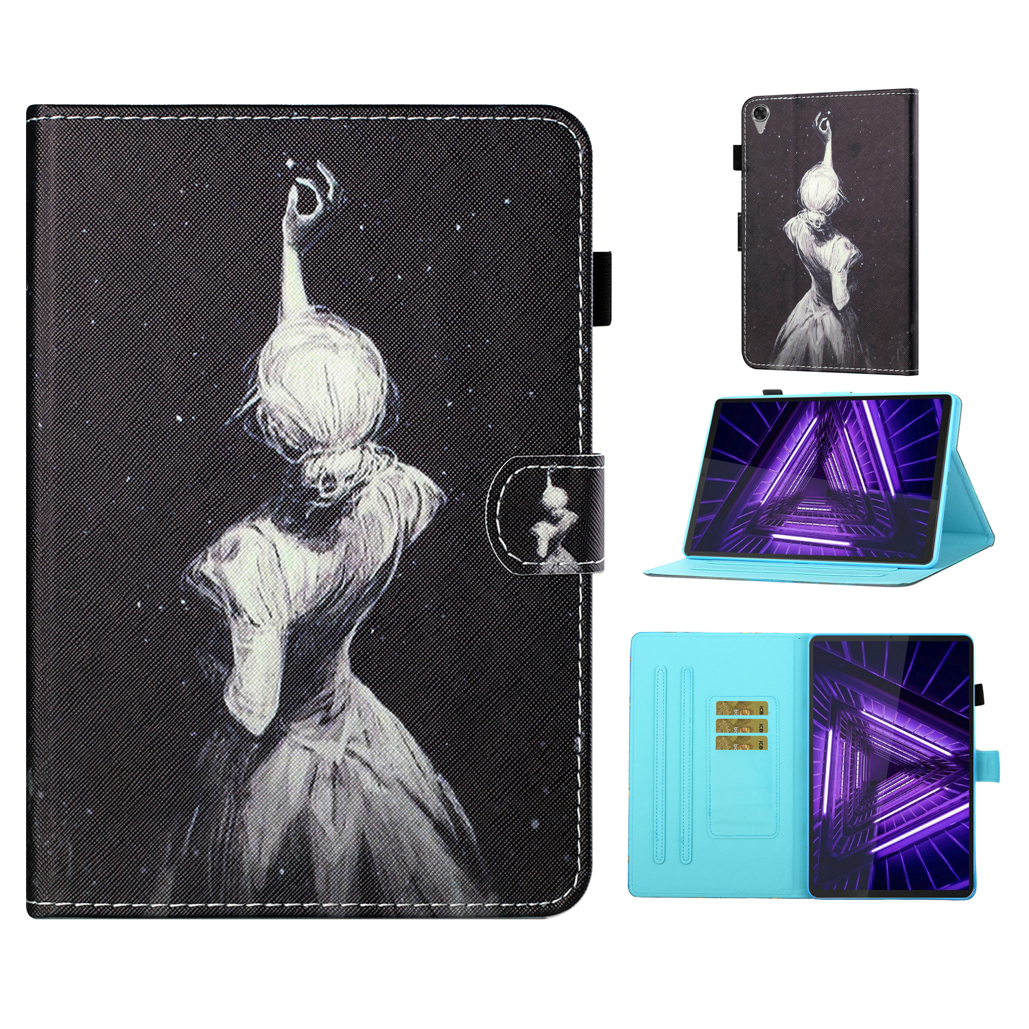 

Stylish Muster Drucktablettenabdeckungsfall Für Lenovo Tab M10 HD Gen 2 X306X - Mädchen, Lenovo Tab M10 HD Gen 2