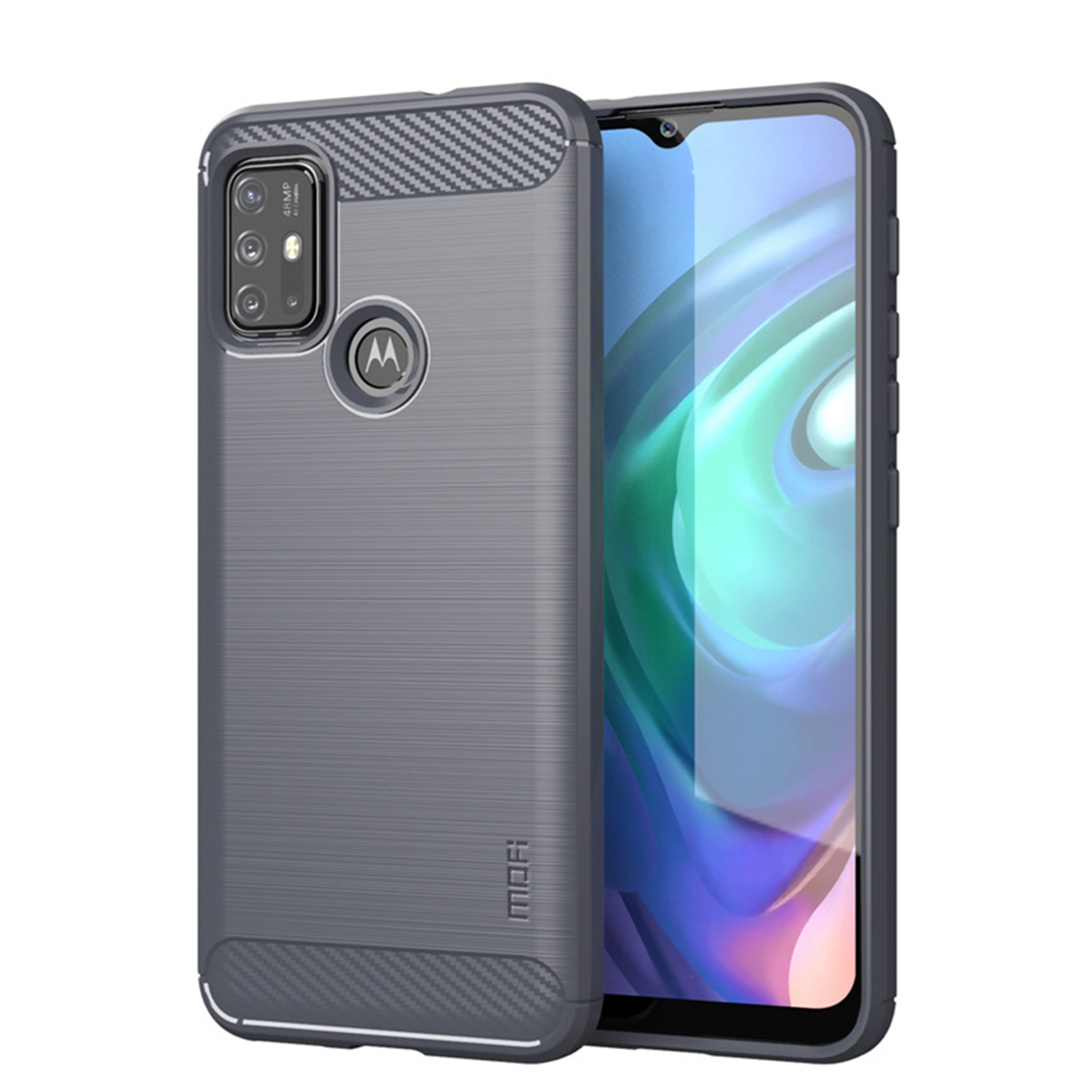 

MOFI Carbonfaser -tpu -abdeckung Für Motorola Moto G30/G20 / Moto G10 - Grau, Motorola Moto G30