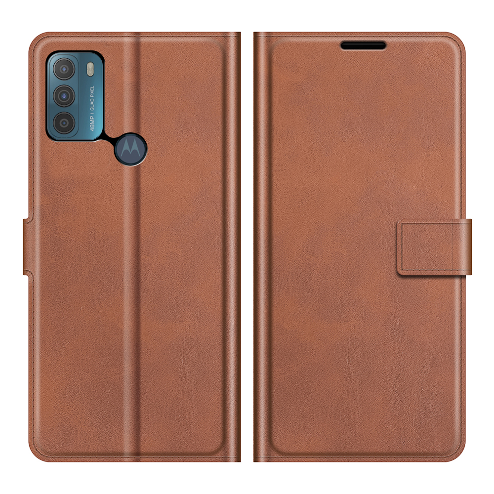 

Pour Motorola Moto G50, Fermoir Magnétique en Cuir Mobile Phone Water Ballet Stand Cover - Brun