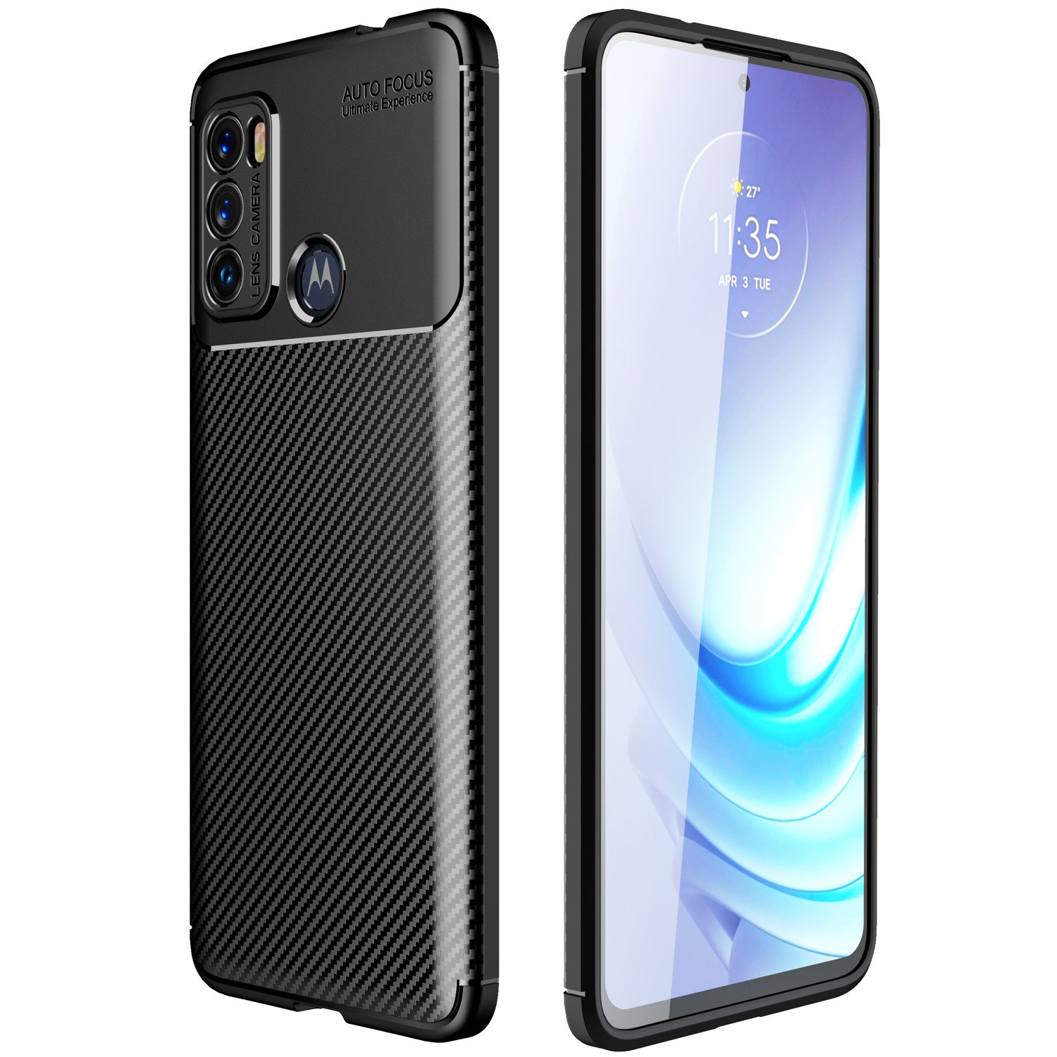 

Kohlefaser-textur Anti-fall-fall-mobilfunk-mobiltelefon-shell-deckungshülle Für Motorola Moto G60 - Schwarz, Motorola Moto G60
