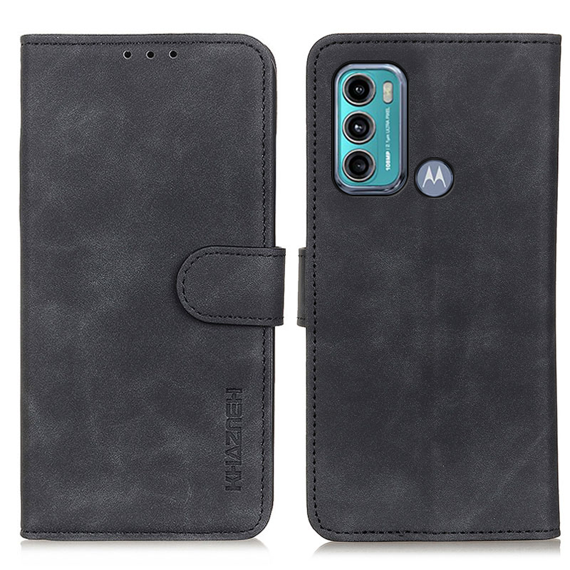 

KhazNeh Full Protection Wallet Design Retro-Stil PU-Leder-Stand-Fall Für Motorola Moto G60 / G40 Fusion - Schwarz, Motorola Moto G60