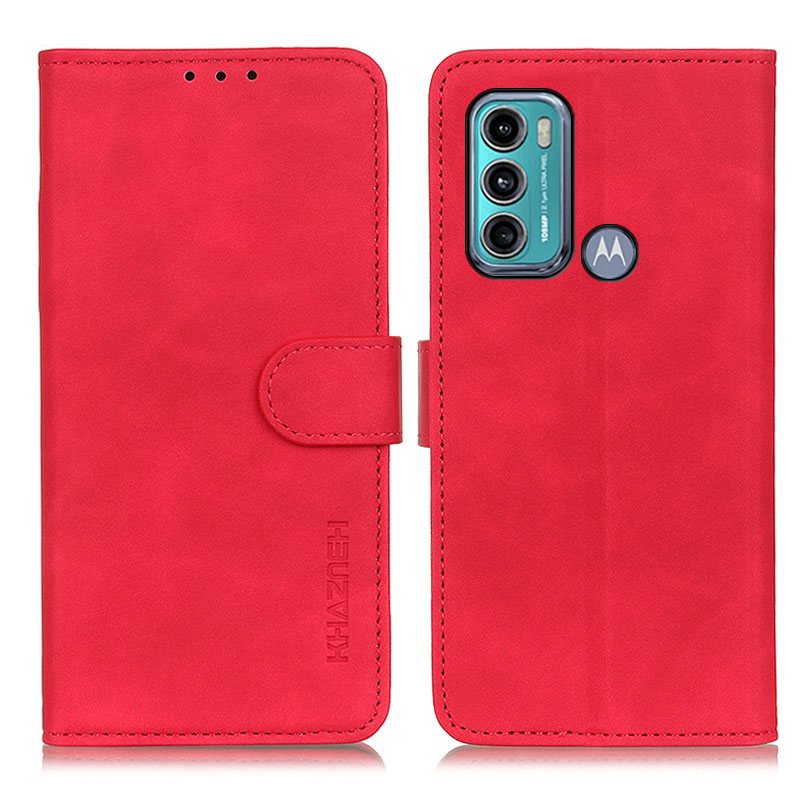 

KhazNeh Full Protection Wallet Design Retro-Stil PU-Leder-Stand-Fall Für Motorola Moto G60 / G40 Fusion - Rot, Motorola Moto G60