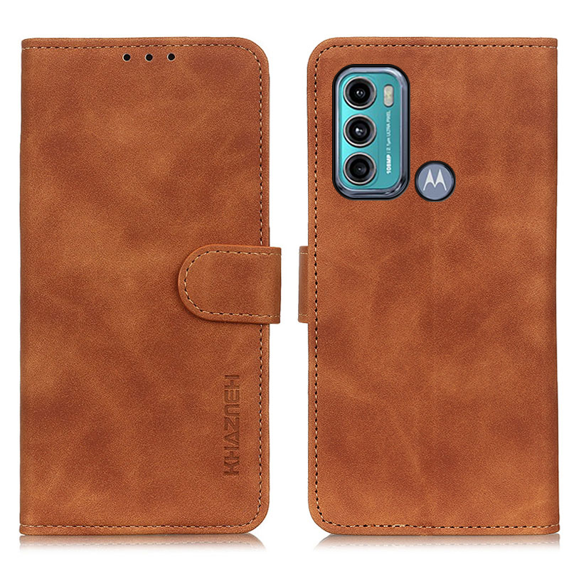 

KhazNeh Full Protection Wallet Design Retro-Stil PU-Leder-Stand-Fall Für Motorola Moto G60 / G40 Fusion - Braun, Motorola Moto G60
