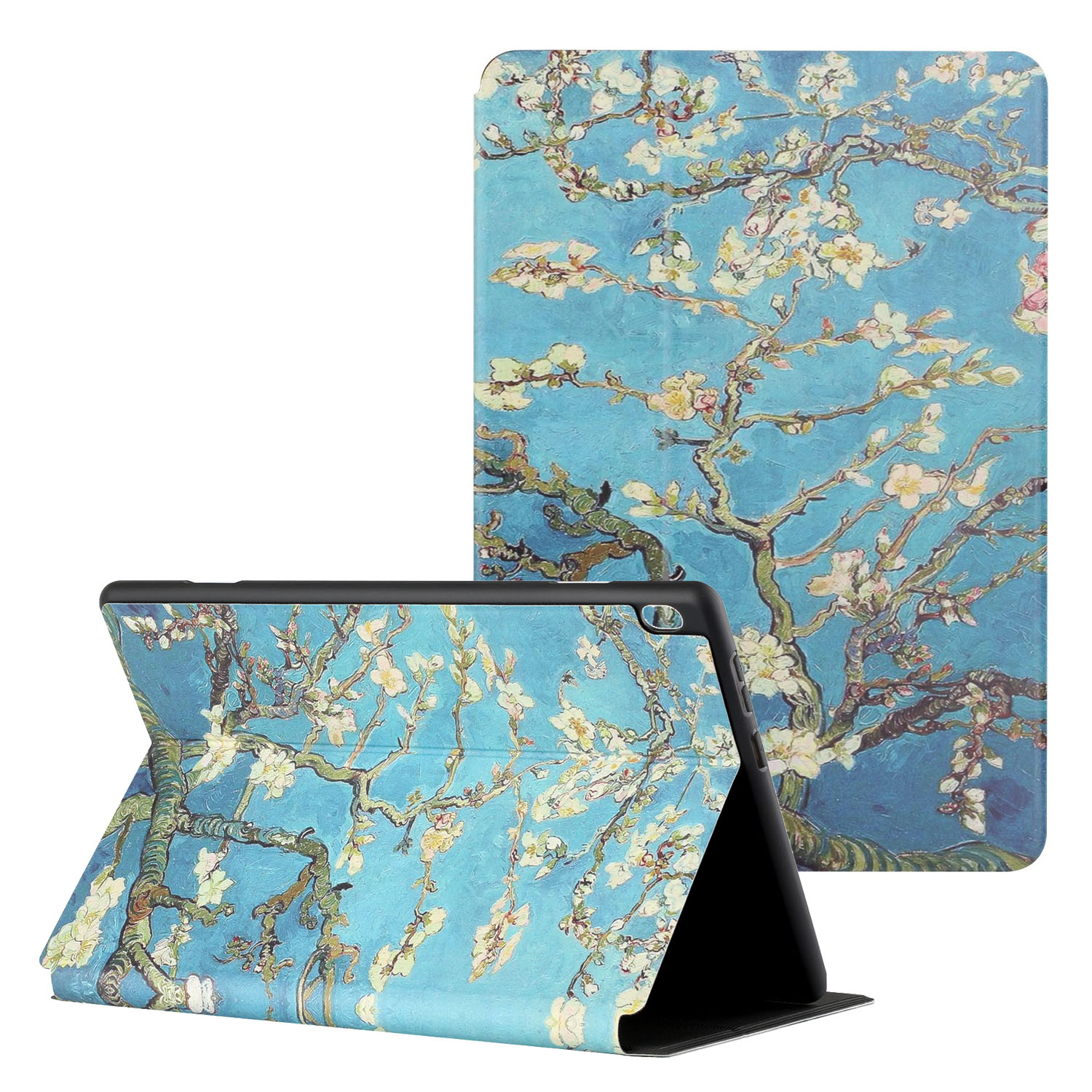 

Plein Protection Modèle Impression Design BI-Plier Stand Smart Cover Pour Lenovo Tab M10 HD TB-X505 - Fleurs Blanches
