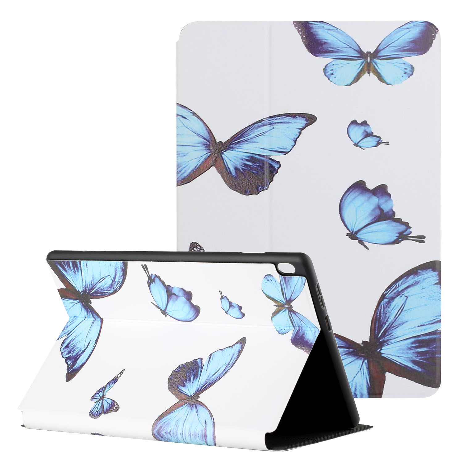 

Plein Protection Modèle Impression Design BI-Plier Stand Smart Cover Pour Lenovo Tab M10 HD TB-X505 - Papillon Bleu