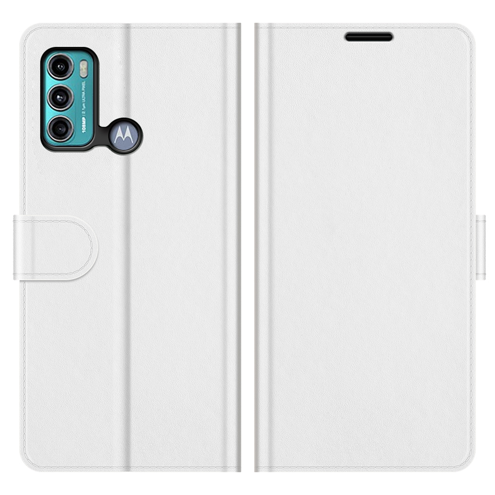 

Full Protection Crazy Horse Texture Leather Case with Wallet Stand for Motorola Moto G60/G40 Fusion - White