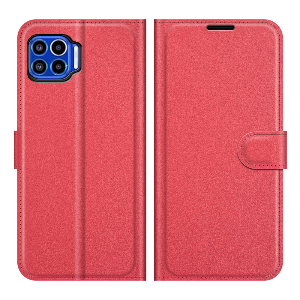 

Conception de Portefeuille en Cuir PU Litchi Texture Téléphone Pour Motorola One 5G - Rouge