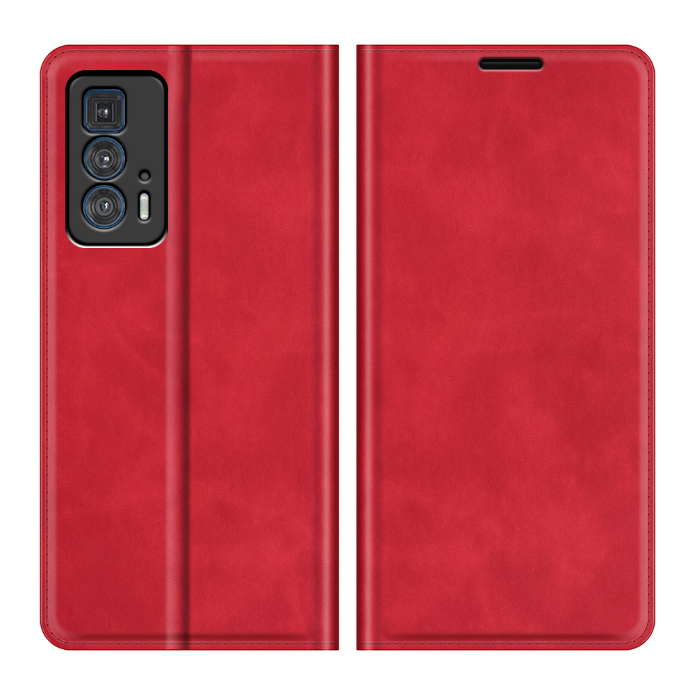 

Flio Flip Magnétique Auto-absorbé en Cuir Couverture de Protection Avec Support de Portefeuille Pour Motorola Edge 20 Pro 5G - Rouge