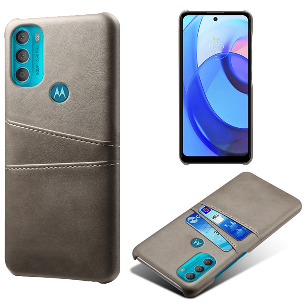 

KSQ Pu-leder- Und Pc-telefonhülle Fingerabdruck-resistente Telefonhülle Mit 2 Kartenschlitzen Für Motorola Moto G71 5G - Grau, Motorola Moto G71 5G