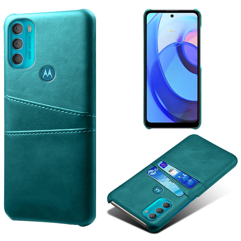 

KSQ Pu-leder- Und Pc-telefonhülle Fingerabdruck-resistente Telefonhülle Mit 2 Kartenschlitzen Für Motorola Moto G71 5G - Grün, Motorola Moto G71 5G
