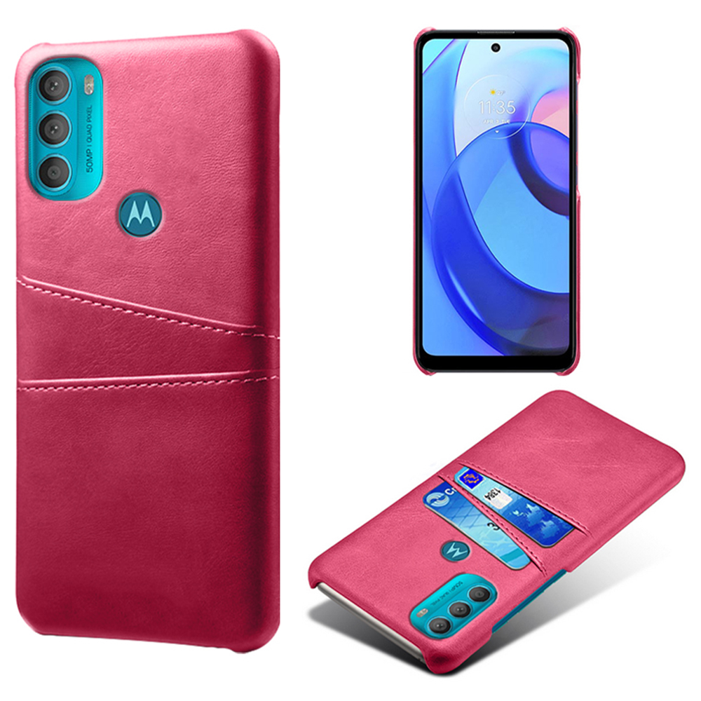 

KSQ Pu-leder- Und Pc-telefonhülle Fingerabdruck-resistente Telefonhülle Mit 2 Kartenschlitzen Für Motorola Moto G71 5G - Rose, Motorola Moto G71 5G