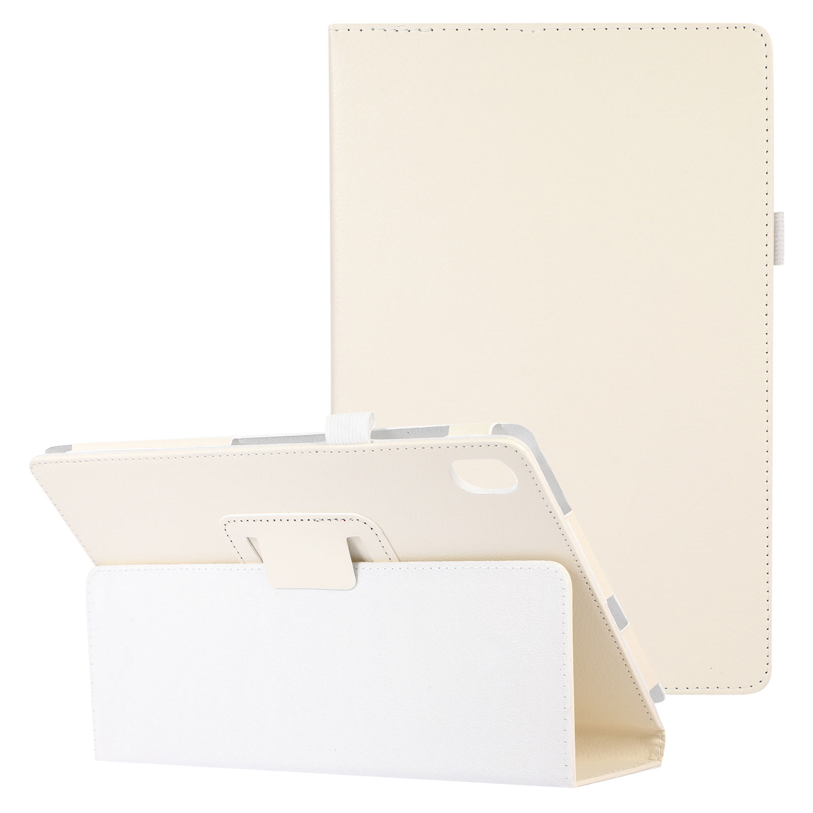 

Anti-kratzer Drop-proof Litchi Textur PU Leder Folio Deckabdeckungshülle Für Lenovo Tab 6 10.1 Zoll - Weiß, Lenovo Tab 6 5G