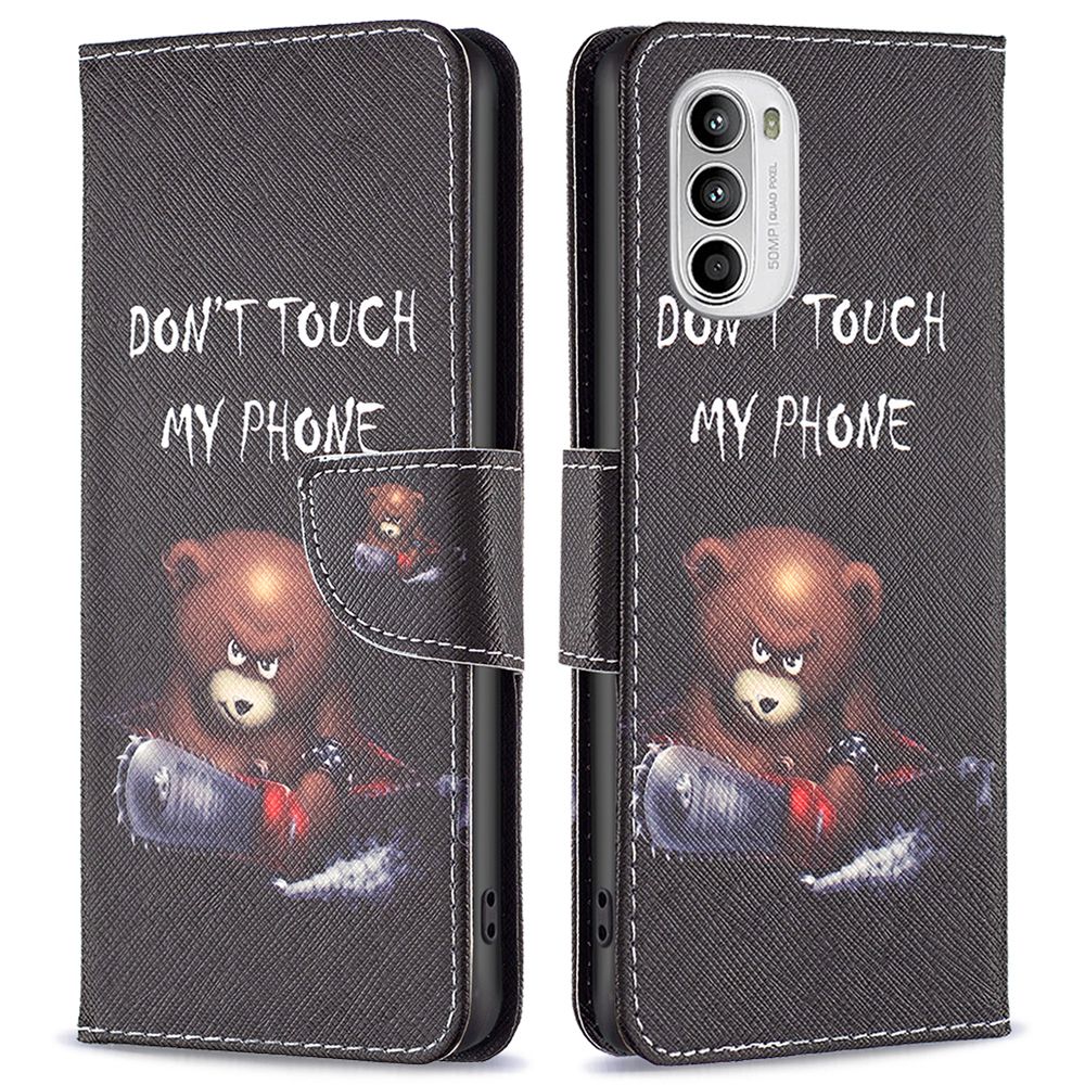 

BF Muster Druckleder Leder Serie-1 Für Motorola Moto G52 PU Leder Brieftasche Flip Deckungsmuster Gedrucktes Designständer Schutz Telefonhülle - Bär, Motorola Moto G52 4G