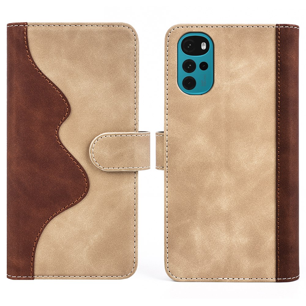 

Spleißdesign -Schutzhülle Für Motorola Moto G22 4G Leder+TPU Ständer Folio Wallet Flip Schockdelefonschale - Gelb, Motorola Moto G22