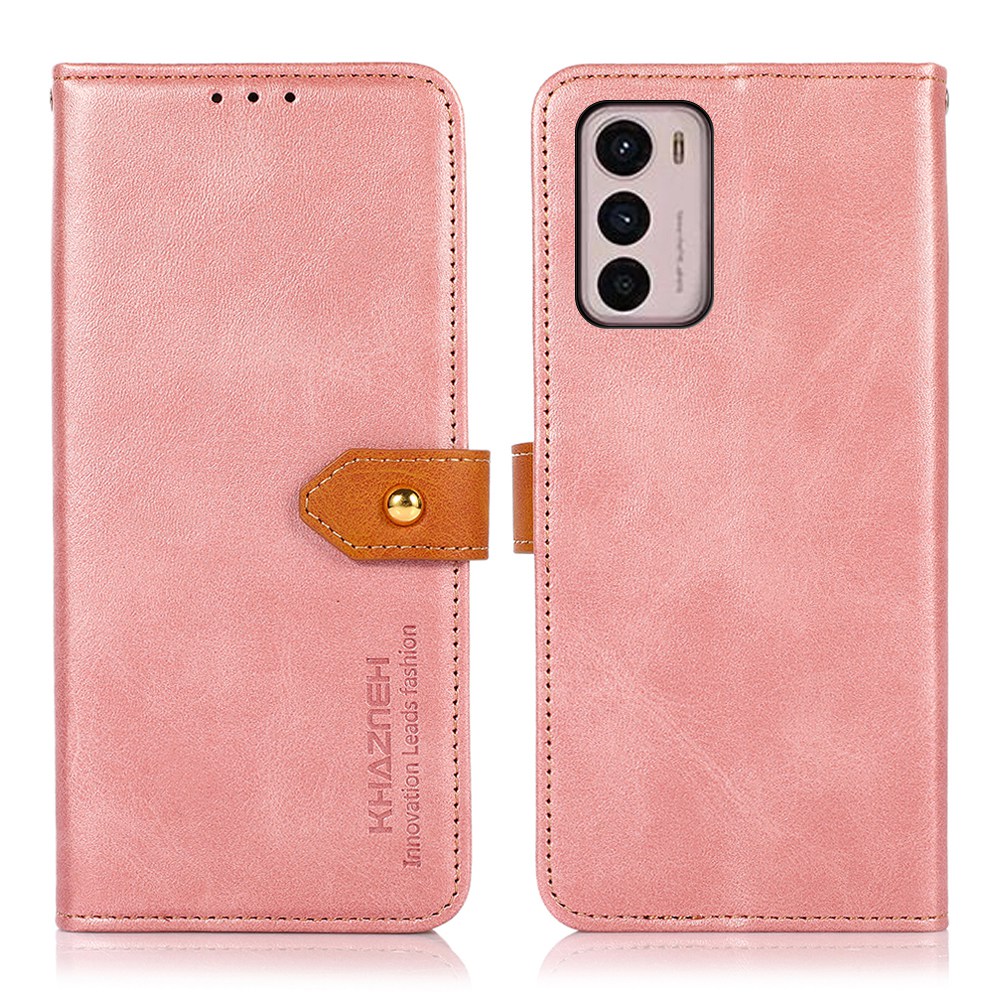

Khazneh Für Motorola Moto G42 4G PU Leder Brieftasche Telefonhülle Goldener Magnetschnalle Schütze Flip Cover - Roségold, Motorola Moto G42 4G