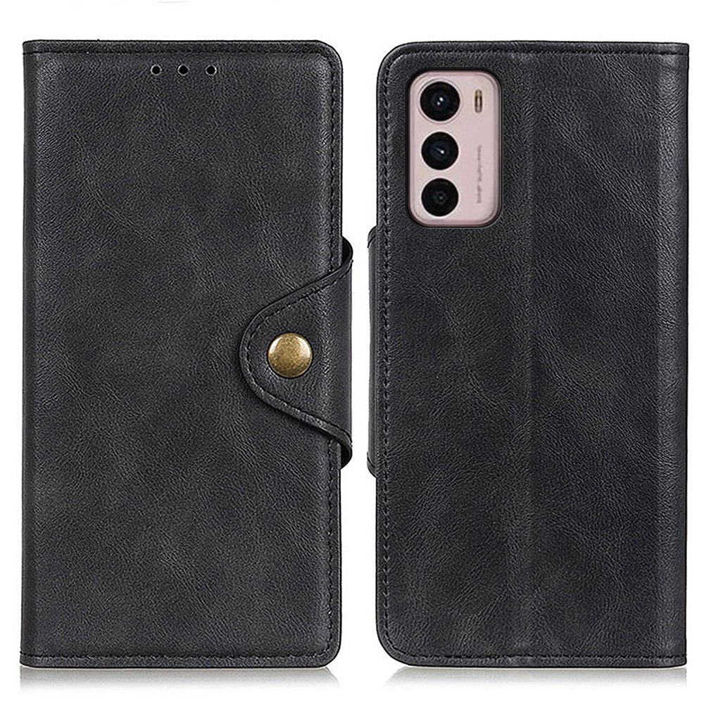 

Für Motorola Moto G42 4G Anti-kratzer-telefonhülle Magnetmessing Schnalle PU Leder + TPU Brieftasche Schutzabdeckung - Schwarz, Motorola Moto G42 4G