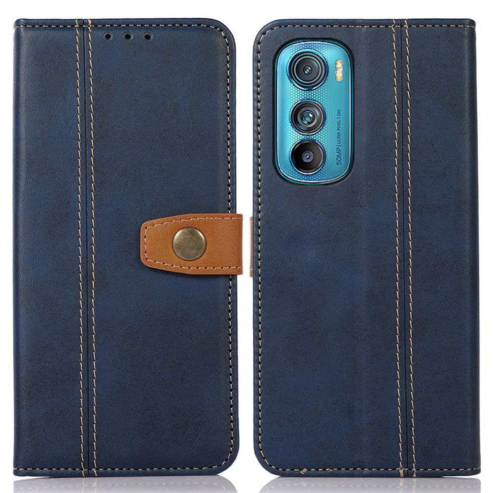 

Für Motorola Edge 30 5G Fallsichere Handy Geldbörse Fall PU Leder Magnetischer Schutz Folio Flip Cover Stand - Saphir, Motorola Edge 30 5G