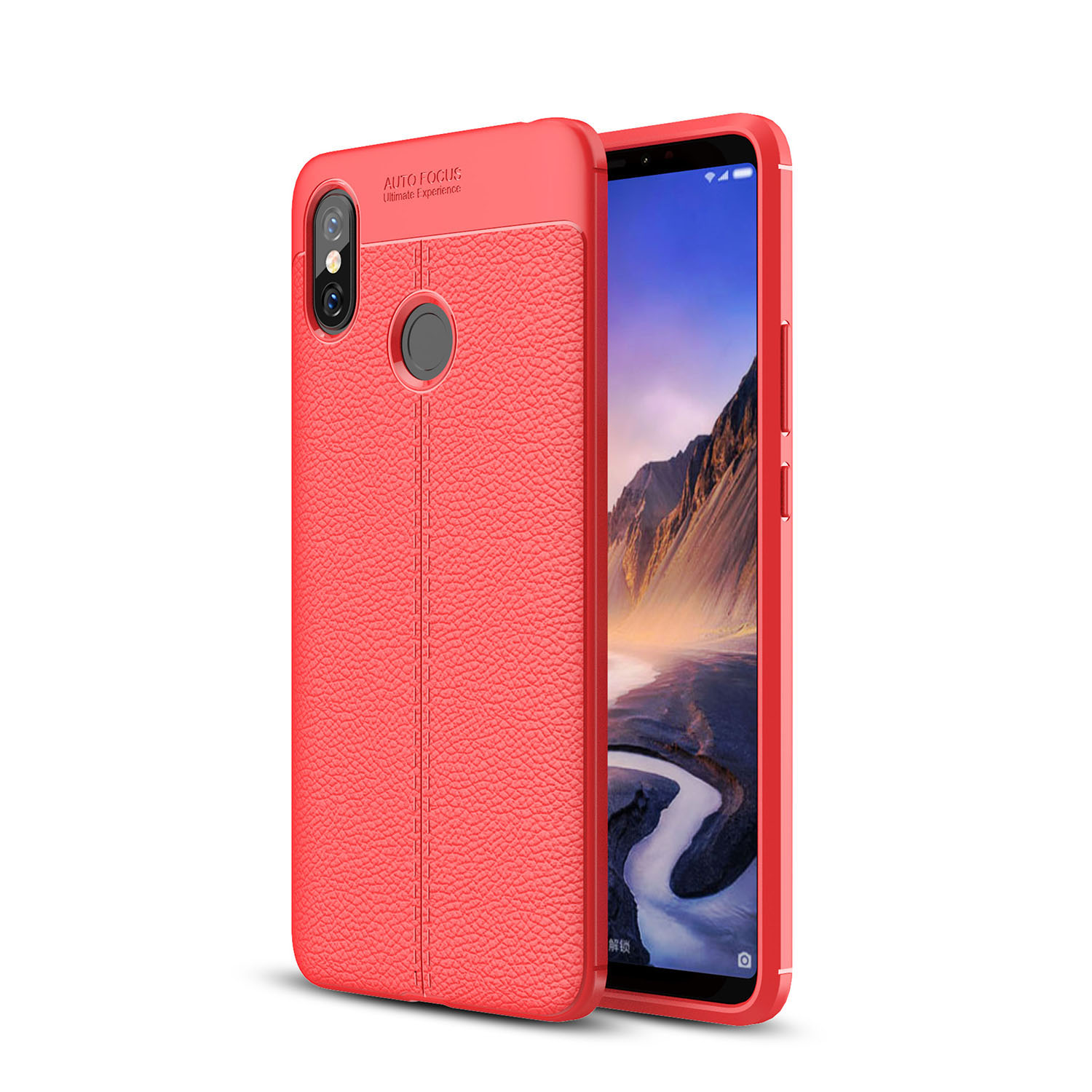 

For Xiaomi Mi Max 3 Litchi Texture Soft TPU Cell Phone Cover - Red, Xiaomi Mi Max 3