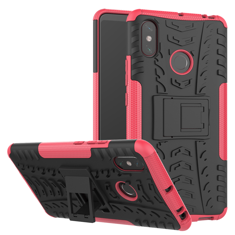 

Cool Tire Hybride PC + TPU Kickstand Cover Coque Pour Xiaomi MI Max 3 - Rose, Xiaomi Mi Max 3