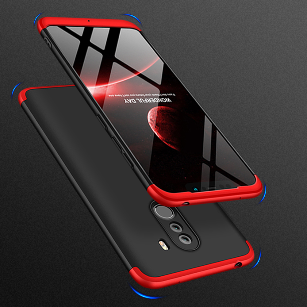 

GKK [Detachable 3-Piece] Matte Hard Back Case for Xiaomi Pocophone F1 / Poco F1 (India) - Black / Red, Xiaomi Pocophone F1