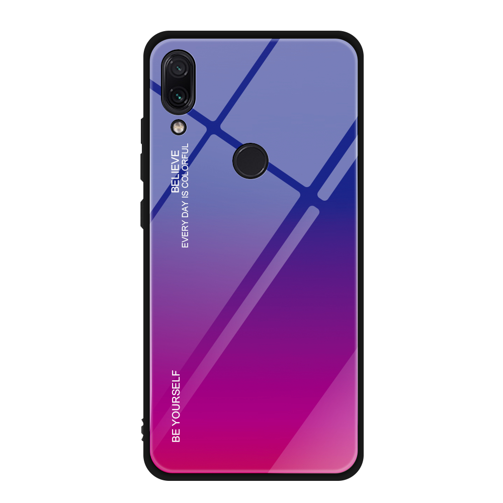

Scratch Resistant Gradient Glass TPU + PC Phone Case for Xiaomi Redmi Note 7S / Note 7 - Blue / Purple, Xiaomi Redmi Note 7