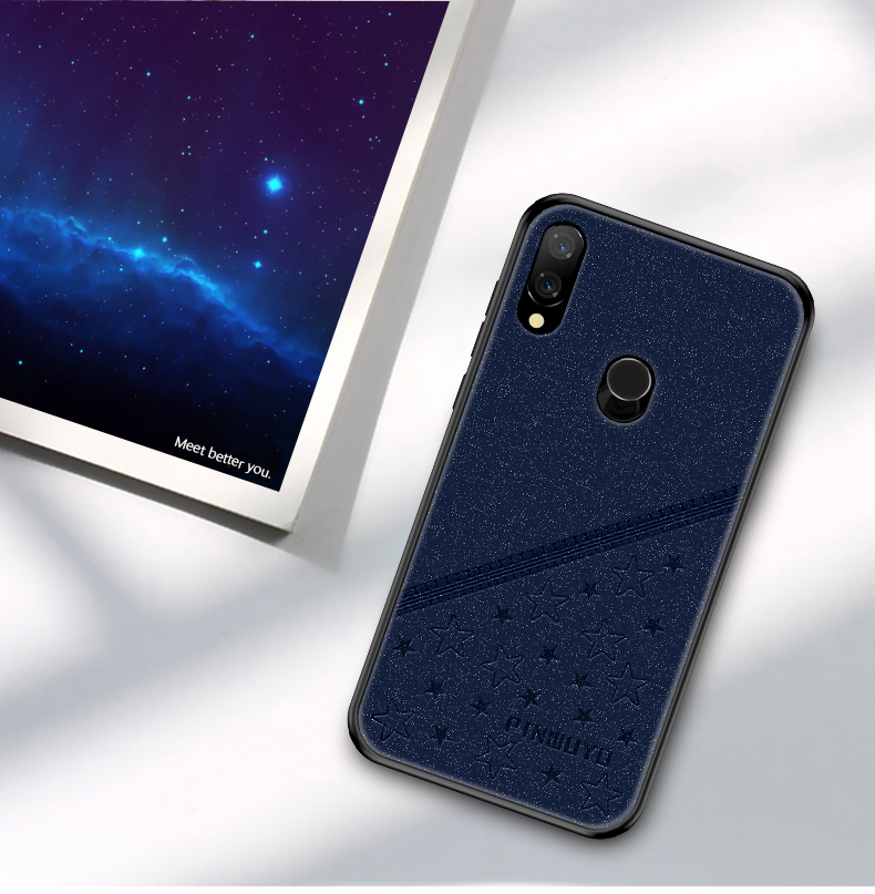

Pinwuyo Lucky Star -serie PU Leder Beschichtetes PC + TPU Hybridabdeckung Für Xiaomi Redmi Note 7s / Anmerkung 7 - Blau, Xiaomi Redmi Note 7