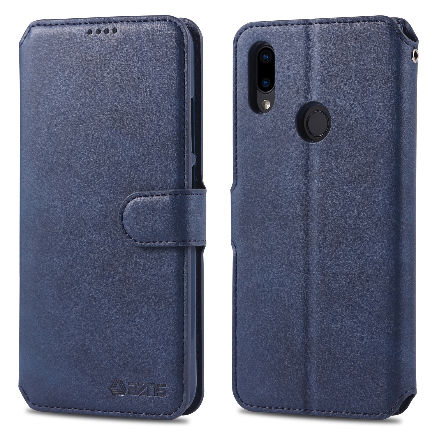 

AZNS Leder -brieftaschenständer Telefonabdeckung Für Xiaomi Redmi 7/Redmi Y3 - Blau, Xiaomi Redmi 7