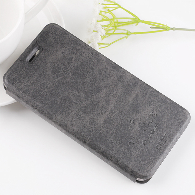 

MOFI Leather Cover Card Holder Stand Cell Casing for Xiaomi Redmi Note 8 - Grey